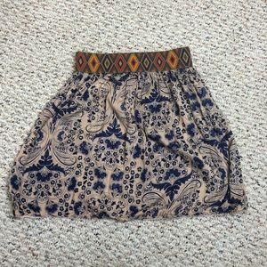 Angie Blue and Tan Mini Skirt